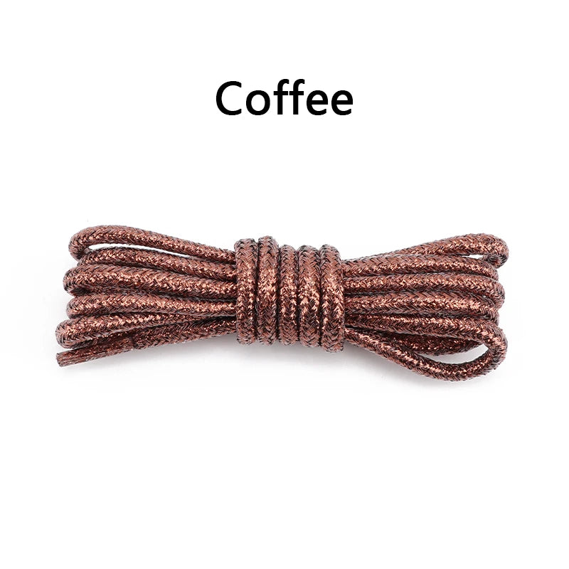 1Pair Colorful Round Shoelaces Fashion Glitter Shoe laces Running Sneakers Laces Rope Shoelace for Shoes Diameter 0.3cm Length: 100cm/120cm/140cm/160cm/180CM