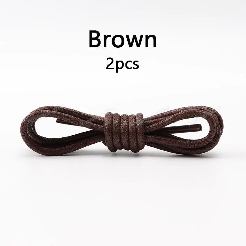 1Pair Waterproof Round Shoelaces Cotton Waxed Rope Shoelace Boots Oxford Leather Shoes Laces Diameter 0.25cm Length 60cm/80cm/100cm/120cm/140cm/160cm/180cm