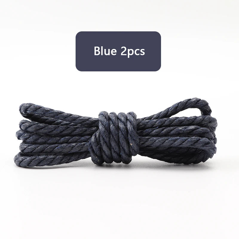 1Pair Leather Shoes Laces Round Rope Shoelaces Waterproof Waxed Cotton Shoelace Oxford Boots Laces for Shoes Diameter 0.35cm Length 70cm/90cm/120cm/150cm