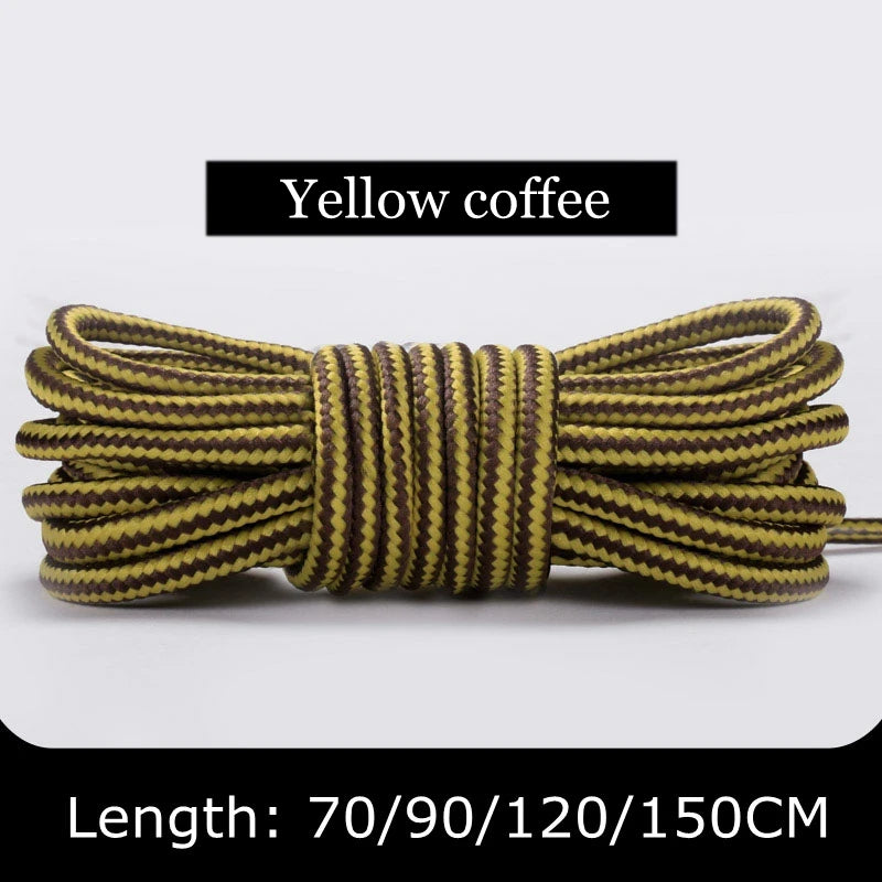 1Pair Round Shoelaces Striped Double Color Sneakers Boots Laces for Shoes Quality Rope Shoelace Diameter 0.4cm Length 70cm/90cm/120cm/150cm