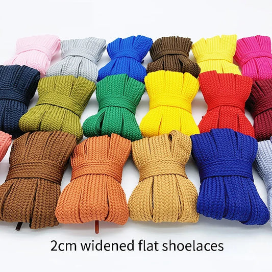 1Pair 2cm Wider Flat Laces for Shoes Accessories Casual Sneakers Shoelaces Fashion Rope Shoelace 100cm/120cm/140cm/160cm Shoes Accessories