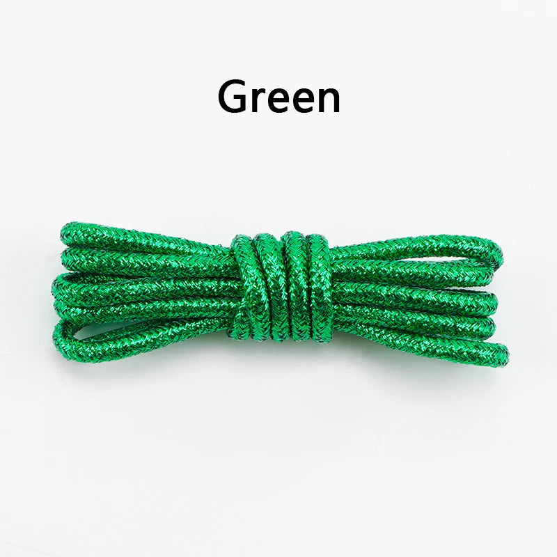 1Pair Colorful Round Shoelaces Fashion Glitter Shoe laces Running Sneakers Laces Rope Shoelace for Shoes Diameter 0.3cm Length: 100cm/120cm/140cm/160cm/180CM