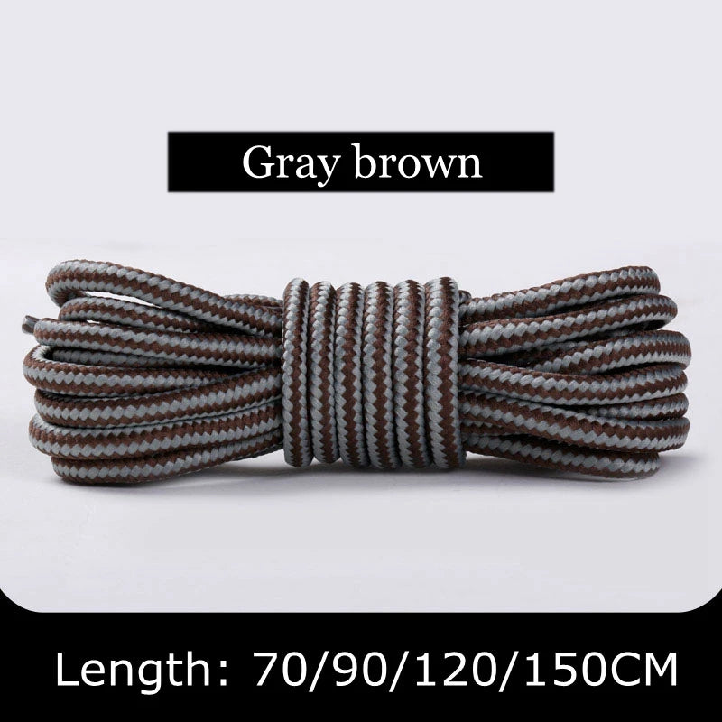 1Pair Round Shoelaces Striped Double Color Sneakers Boots Laces for Shoes Quality Rope Shoelace Diameter 0.4cm Length 70cm/90cm/120cm/150cm