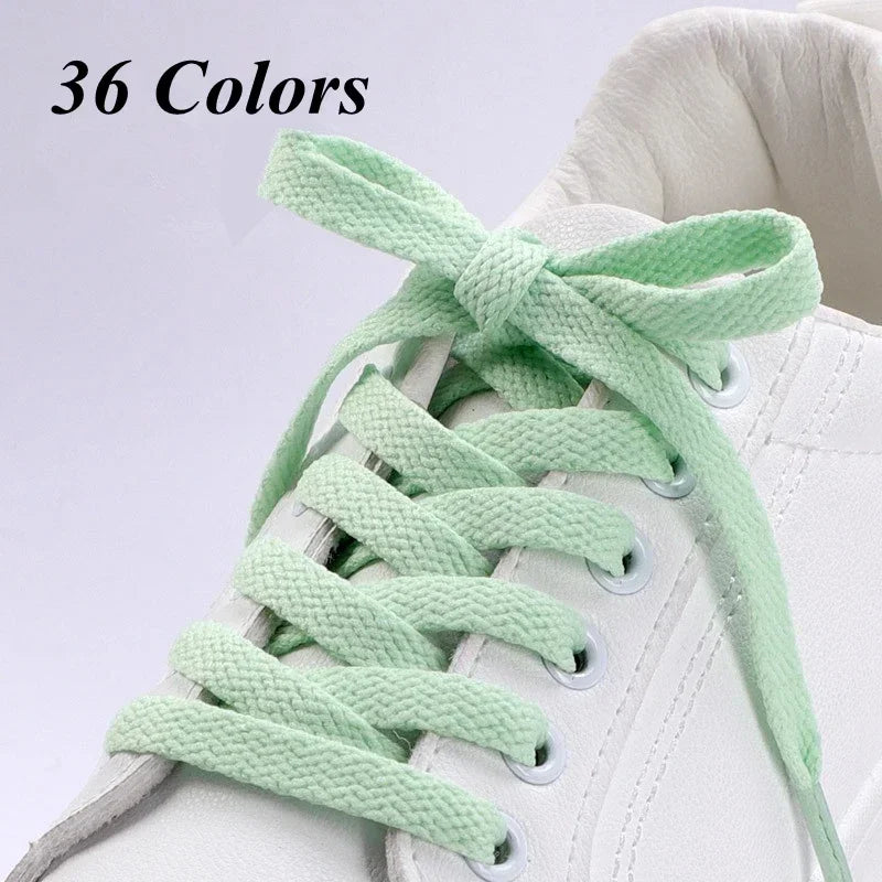 1Pair Flat Shoelaces for Sneakers 36colors Fabric Shoe laces White Black Shoe lace Boot Laces for Shoes Classic Soft Shoestrings