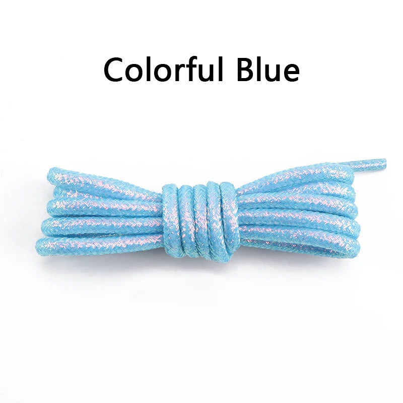 1Pair Colorful Round Shoelaces Fashion Glitter Shoe laces Running Sneakers Laces Rope Shoelace for Shoes Diameter 0.3cm Length: 100cm/120cm/140cm/160cm/180CM