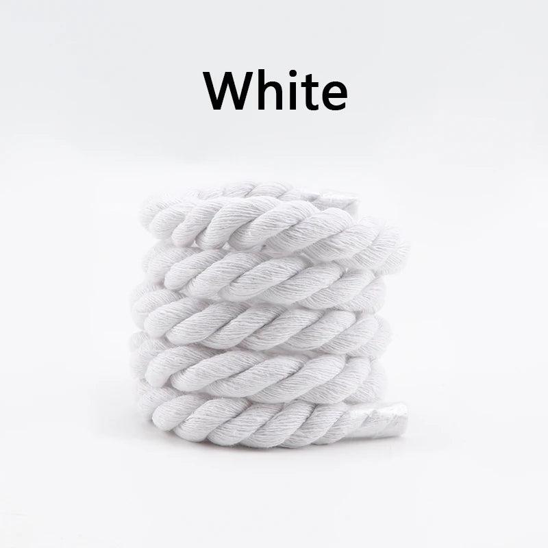 1Pair Round Shoelaces Colorful Quality Cotton Shoelace Sneakers Boots Laces Rope Shoe laces Diameter 0.8cm Length: 100cm/120cm/140cm/160CM