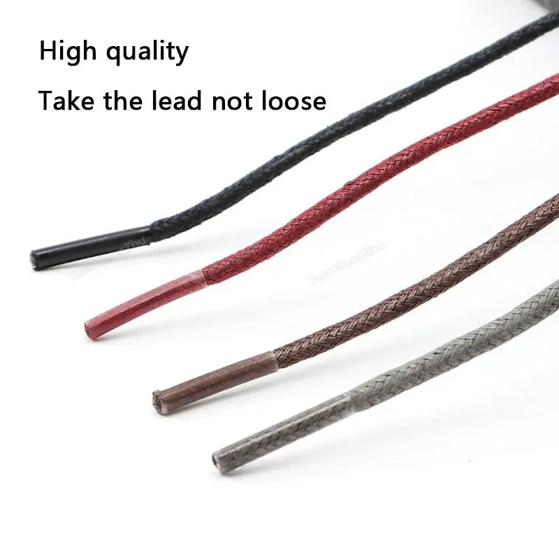 1Pair Waterproof Round Shoelaces Cotton Waxed Rope Shoelace Boots Oxford Leather Shoes Laces Diameter 0.25cm Length 60cm/80cm/100cm/120cm/140cm/160cm/180cm