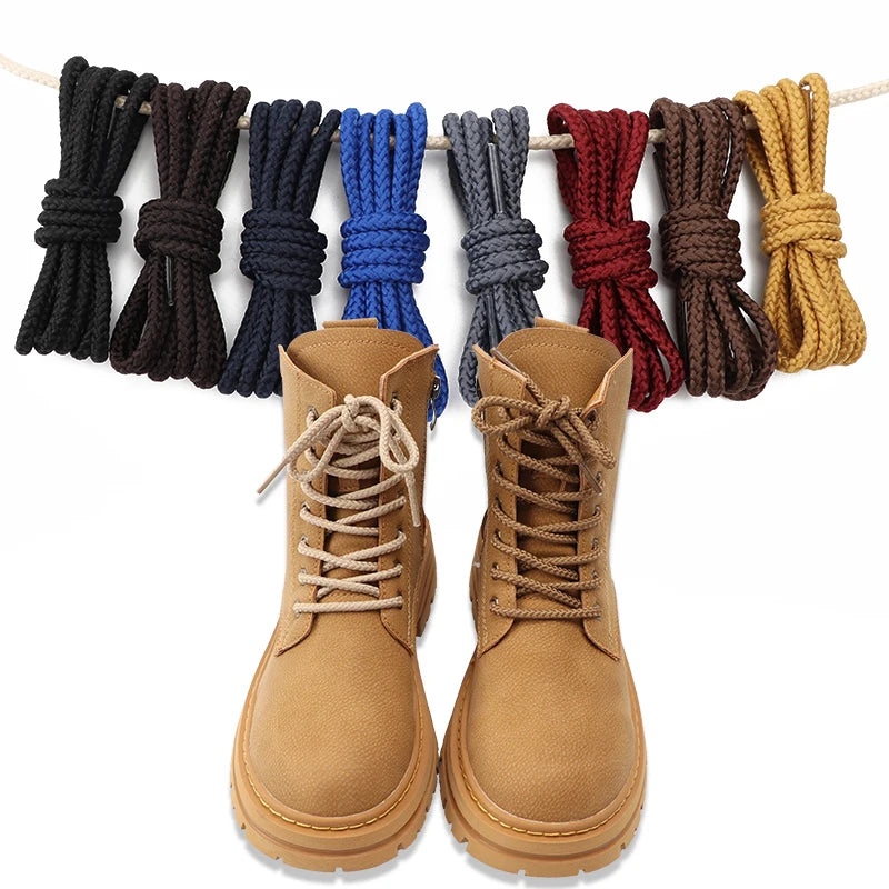 1Pair Round Shoelaces Boots Casual Shoes Laces Quality Rope Shoelace Diameter 0.4cm Length 80cm/100cm/120cm/140cm/160cm