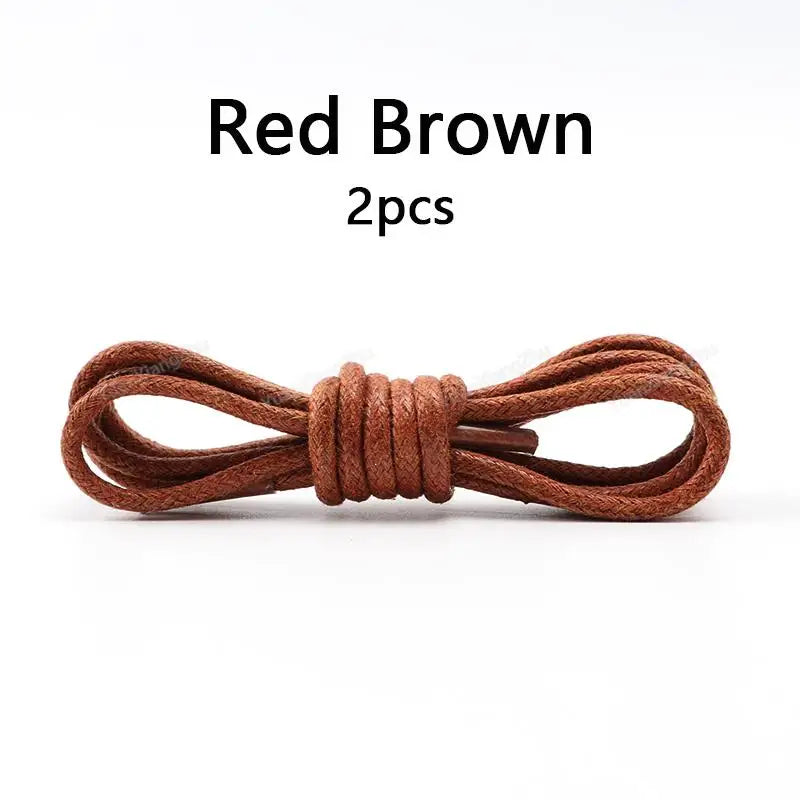 1Pair Waterproof Round Shoelaces Cotton Waxed Rope Shoelace Boots Oxford Leather Shoes Laces Diameter 0.25cm Length 60cm/80cm/100cm/120cm/140cm/160cm/180cm