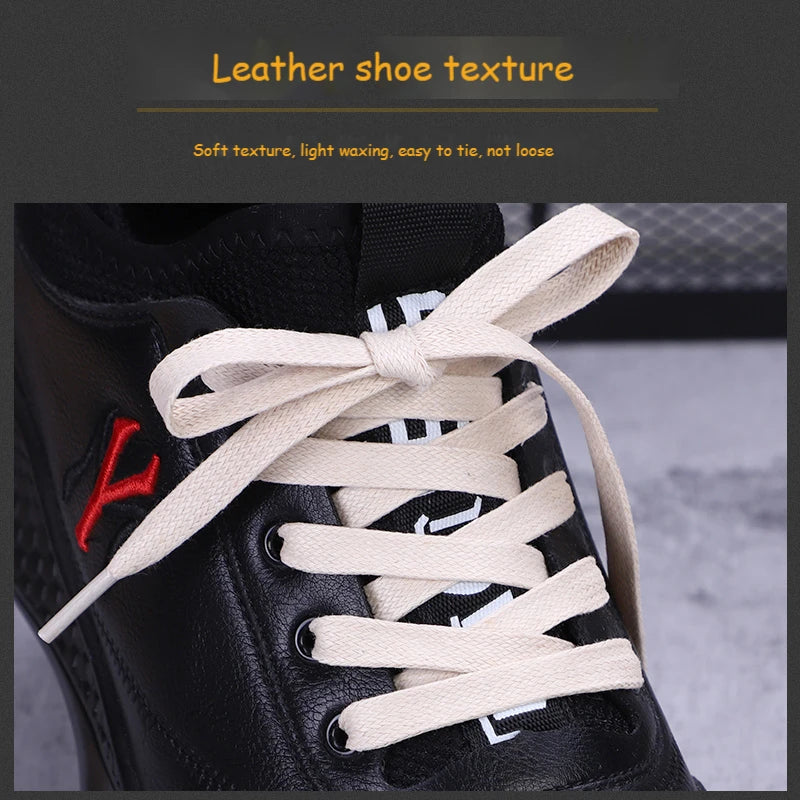 1Pair Waxed Cotton Flat Shoelaces Waterproof Rope Shoelace Boots Sneakers Casual  Shoelace Leather Shoes Laces Diameter 0.8cm Length 70cm/90cm/120cm/150cm