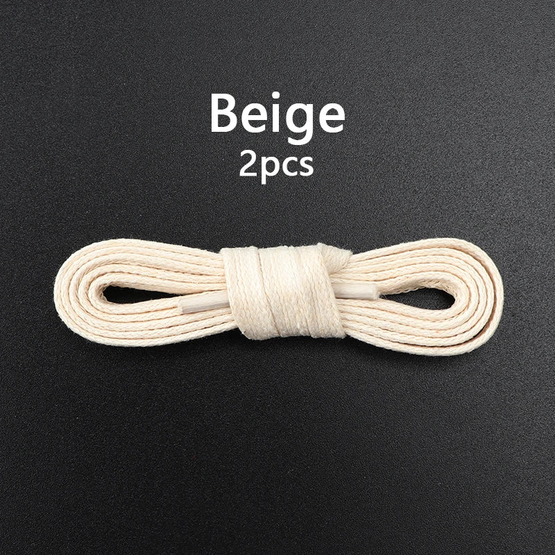 1Pair Cotton Waxed Flat Shoelaces Waterproof Rope Shoelace Boots Oxford Leather Shoes Laces Diameter 0.7cm Length 60cm/80cm/100cm/120cm/140cm/160cm/180cm