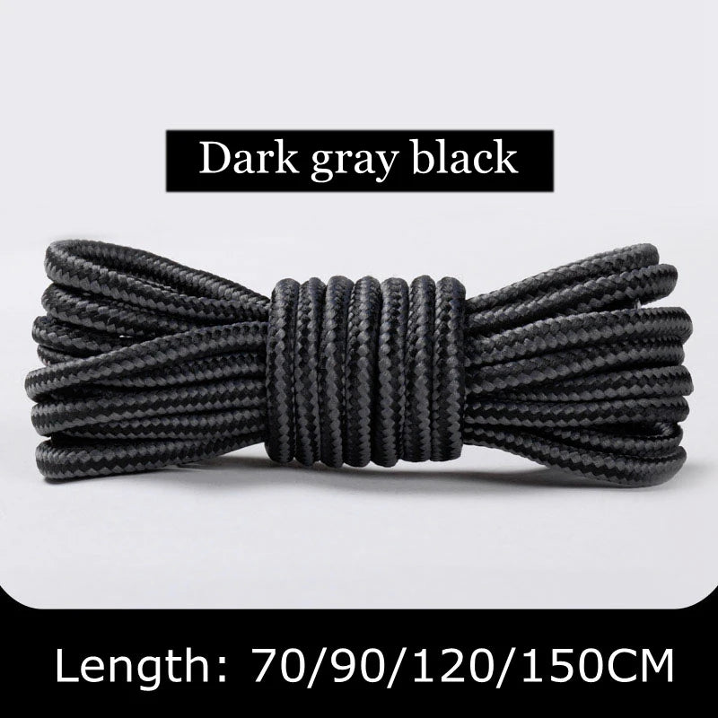 1Pair Round Shoelaces Striped Double Color Sneakers Boots Laces for Shoes Quality Rope Shoelace Diameter 0.4cm Length 70cm/90cm/120cm/150cm