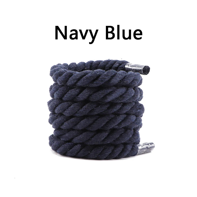 1Pair Round Shoelaces Colorful Quality Cotton Shoelace Sneakers Boots Laces Rope Shoe laces Diameter 0.8cm Length: 100cm/120cm/140cm/160CM