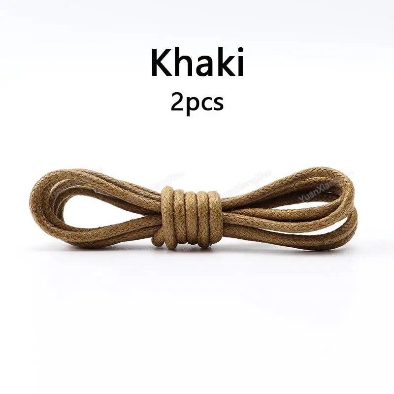 1Pair Waterproof Round Shoelaces Cotton Waxed Rope Shoelace Boots Oxford Leather Shoes Laces Diameter 0.25cm Length 60cm/80cm/100cm/120cm/140cm/160cm/180cm