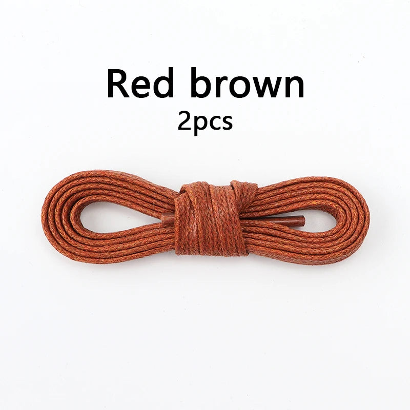 1Pair Cotton Waxed Flat Shoelaces Waterproof Rope Shoelace Boots Oxford Leather Shoes Laces Diameter 0.7cm Length 60cm/80cm/100cm/120cm/140cm/160cm/180cm