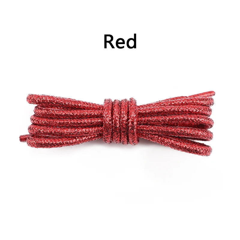 1Pair Colorful Round Shoelaces Fashion Glitter Shoe laces Running Sneakers Laces Rope Shoelace for Shoes Diameter 0.3cm Length: 100cm/120cm/140cm/160cm/180CM