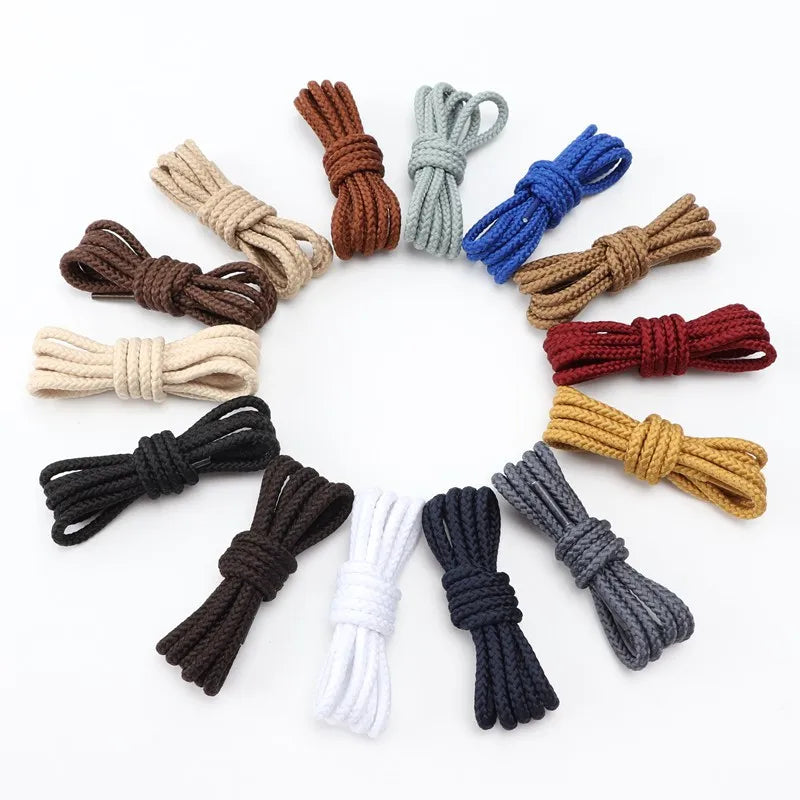 1Pair Round Shoelaces Boots Casual Shoes Laces Quality Rope Shoelace Diameter 0.4cm Length 80cm/100cm/120cm/140cm/160cm