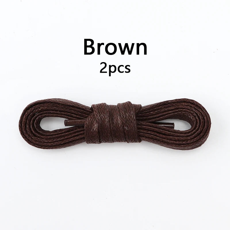 1Pair Cotton Waxed Flat Shoelaces Waterproof Rope Shoelace Boots Oxford Leather Shoes Laces Diameter 0.7cm Length 60cm/80cm/100cm/120cm/140cm/160cm/180cm