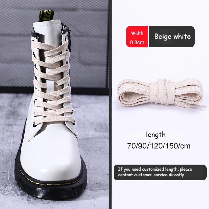 1Pair Waxed Cotton Flat Shoelaces Waterproof Rope Shoelace Boots Sneakers Casual  Shoelace Leather Shoes Laces Diameter 0.8cm Length 70cm/90cm/120cm/150cm