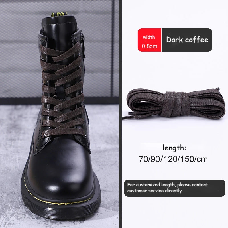 1Pair Waxed Cotton Flat Shoelaces Waterproof Rope Shoelace Boots Sneakers Casual  Shoelace Leather Shoes Laces Diameter 0.8cm Length 70cm/90cm/120cm/150cm