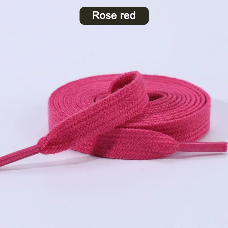 Quality Cotton Shoelaces Flat Sneakers Shoe laces Tennis Shoelace 1CM Width 80/100/120/140/160CM Laces for Shoes Accesories