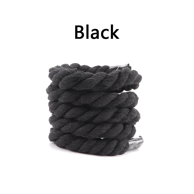 1Pair Round Shoelaces Colorful Quality Cotton Shoelace Sneakers Boots Laces Rope Shoe laces Diameter 0.8cm Length: 100cm/120cm/140cm/160CM