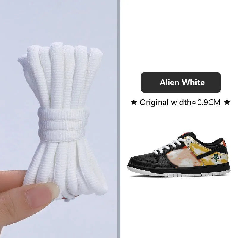 1Pair Original SB Dunk Oval Shoelaces Basketball Tennis Sneakers Casual Shoes Laces Non-Slip Rope Shoelace Diameter 0.9cm Length 140cm/160cm/180cm