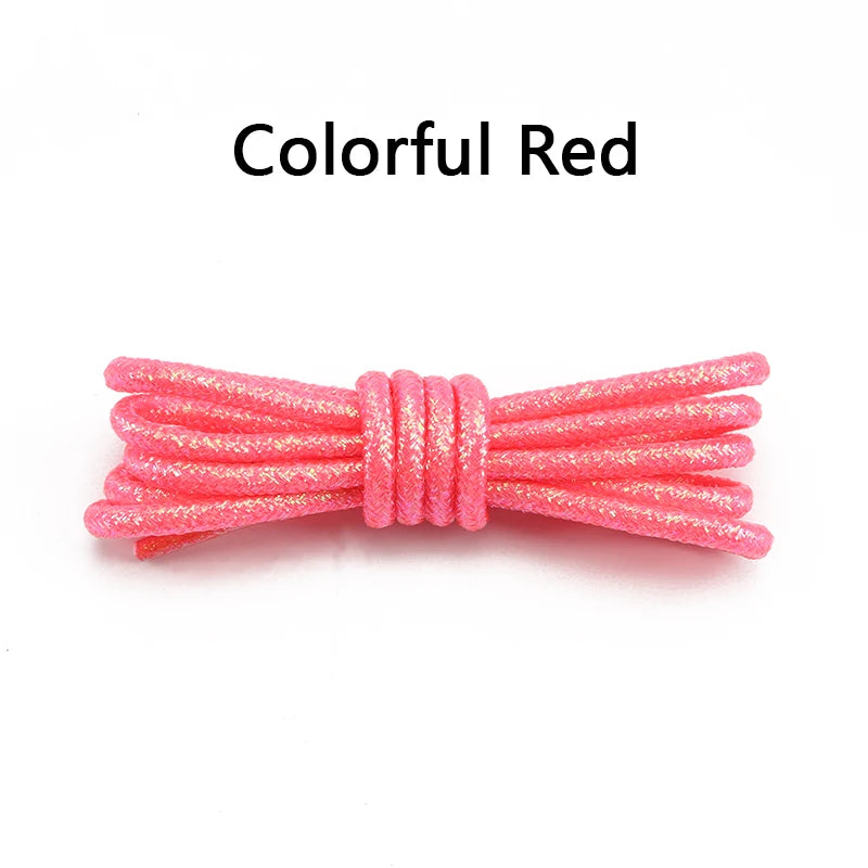 1Pair Colorful Round Shoelaces Fashion Glitter Shoe laces Running Sneakers Laces Rope Shoelace for Shoes Diameter 0.3cm Length: 100cm/120cm/140cm/160cm/180CM