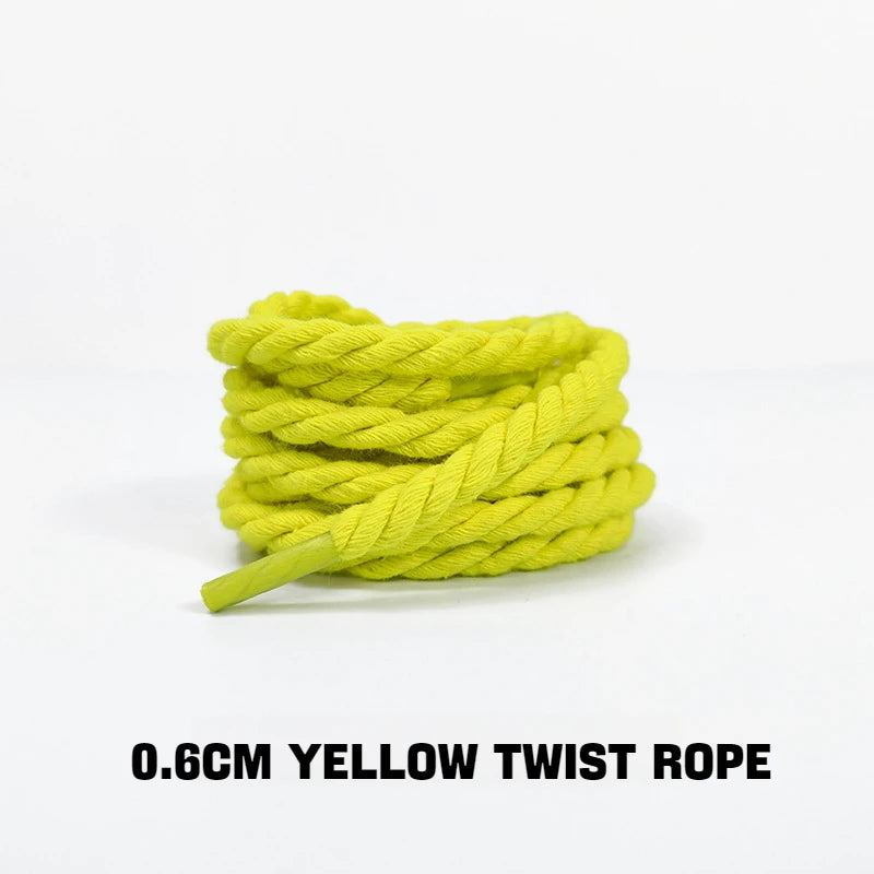 1Pair Round Shoelaces Twisted Rope Shoelace Sneakers Boots Casual Shoes Laces Shoes Accessories Diameter 0.6cm Length: 120cm/140cm/160cm