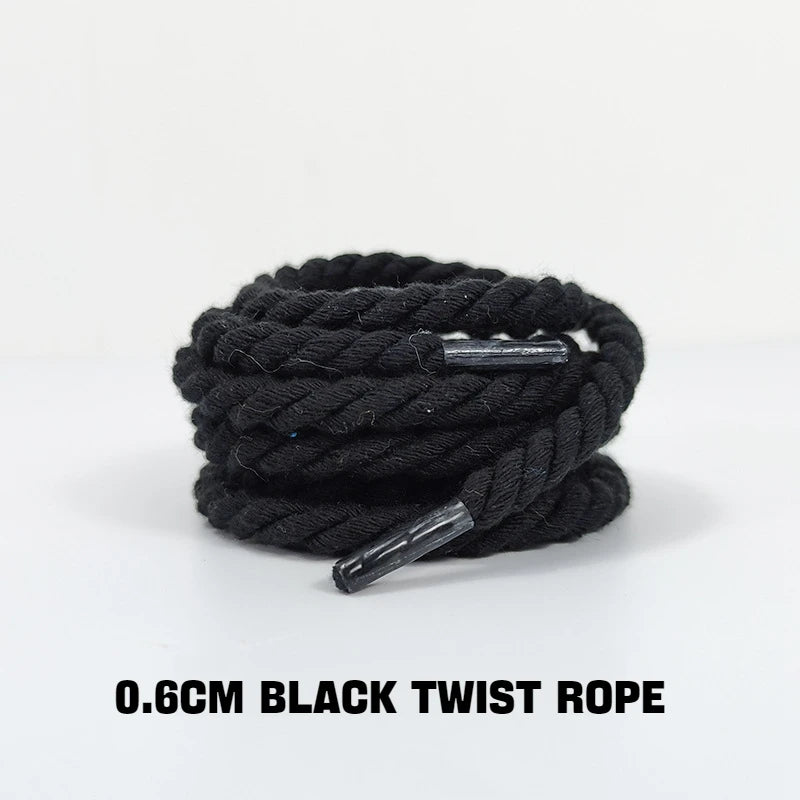 1Pair Round Shoelaces Twisted Rope Shoelace Sneakers Boots Casual Shoes Laces Shoes Accessories Diameter 0.6cm Length: 120cm/140cm/160cm