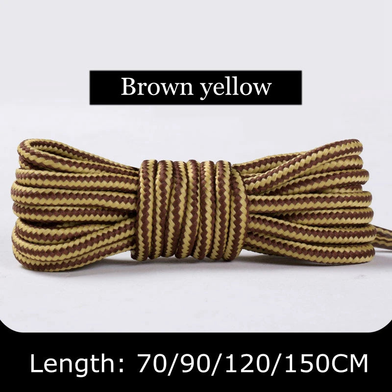 1Pair Round Shoelaces Striped Double Color Sneakers Boots Laces for Shoes Quality Rope Shoelace Diameter 0.4cm Length 70cm/90cm/120cm/150cm