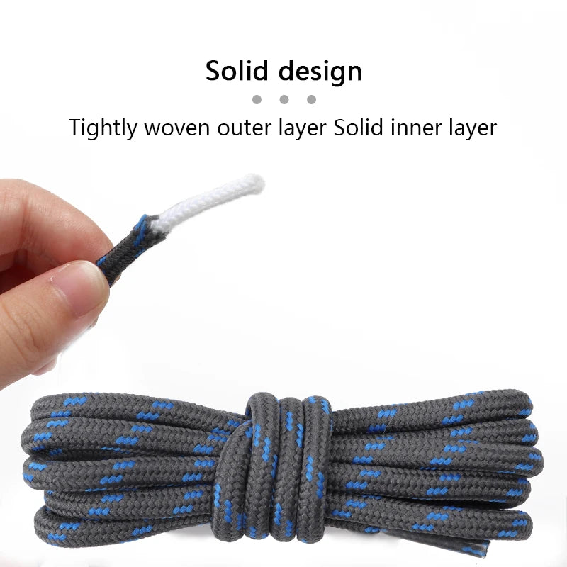 1Pair Round Shoelaces Outdoor Boots Sneakers Laces for Shoes Quality Rope Shoelace Diameter 0.4cm Length: 100cm/120cm/140cm/160cm