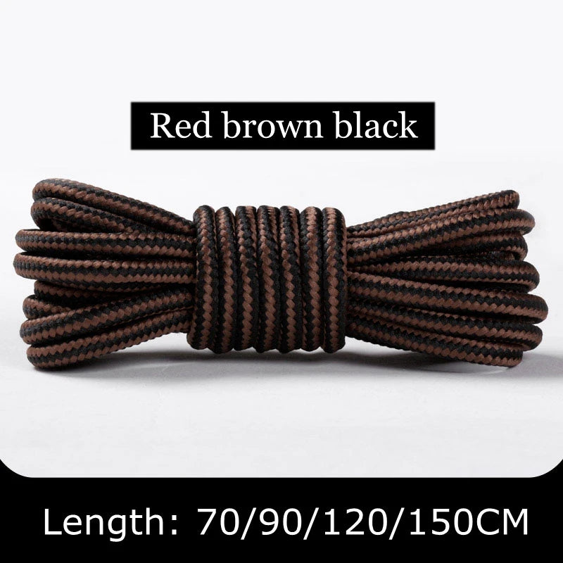 1Pair Round Shoelaces Striped Double Color Sneakers Boots Laces for Shoes Quality Rope Shoelace Diameter 0.4cm Length 70cm/90cm/120cm/150cm