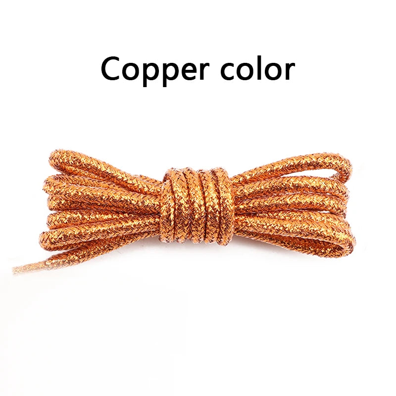 1Pair Colorful Round Shoelaces Fashion Glitter Shoe laces Running Sneakers Laces Rope Shoelace for Shoes Diameter 0.3cm Length: 100cm/120cm/140cm/160cm/180CM