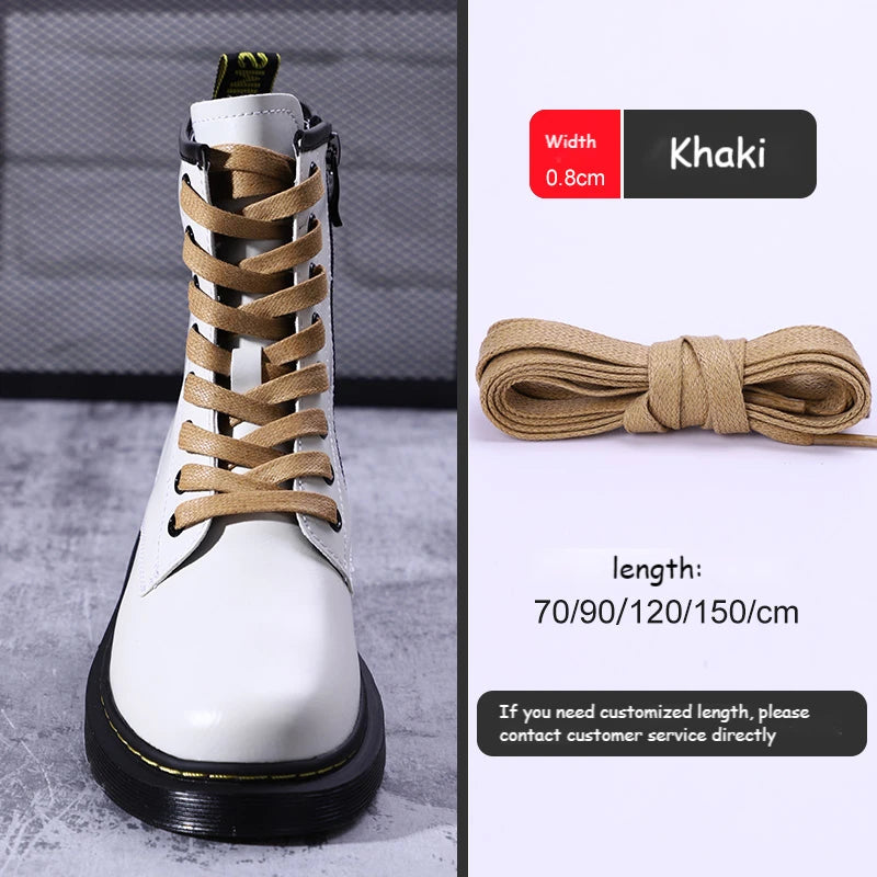 1Pair Waxed Cotton Flat Shoelaces Waterproof Rope Shoelace Boots Sneakers Casual  Shoelace Leather Shoes Laces Diameter 0.8cm Length 70cm/90cm/120cm/150cm