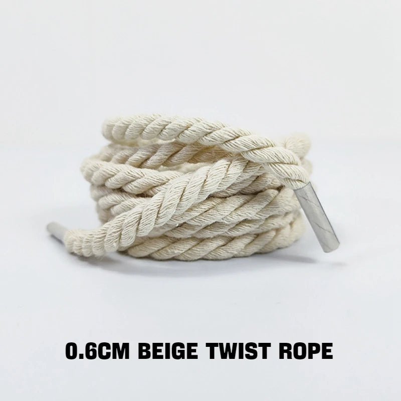 1Pair Round Shoelaces Twisted Rope Shoelace Sneakers Boots Casual Shoes Laces Shoes Accessories Diameter 0.6cm Length: 120cm/140cm/160cm