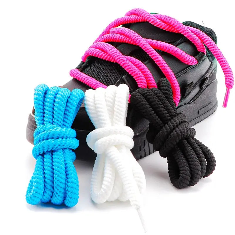 1Pair Round Shoelaces Rope Shoelace Boots Sneakers Casual Shoes Laces Shoes Accessories Diameter 0.8cm Length: 100cm/120cm/140cm/160CM