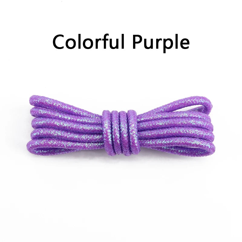 1Pair Colorful Round Shoelaces Fashion Glitter Shoe laces Running Sneakers Laces Rope Shoelace for Shoes Diameter 0.3cm Length: 100cm/120cm/140cm/160cm/180CM