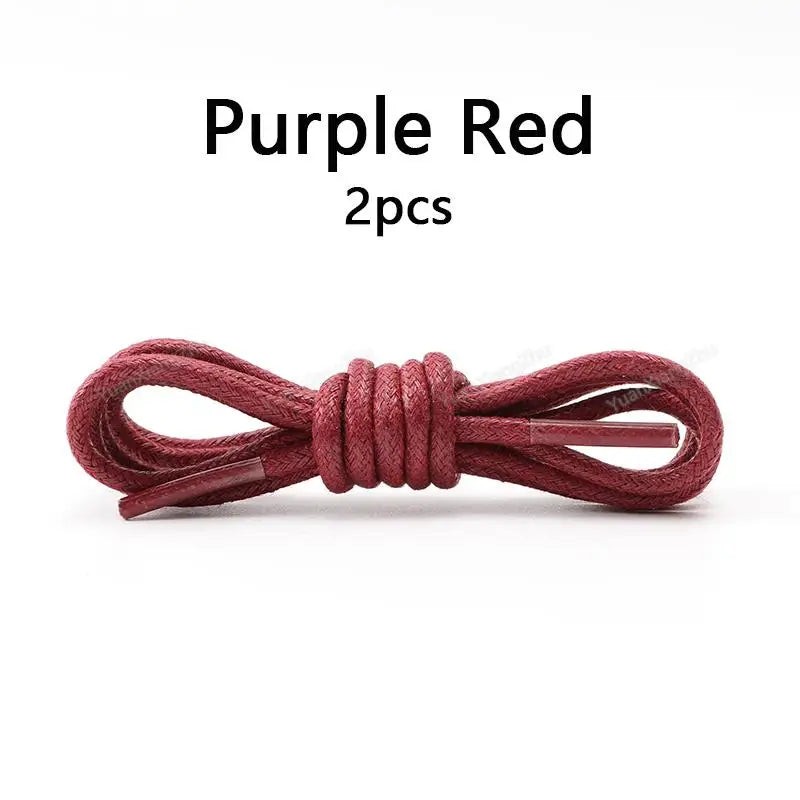 1Pair Waterproof Round Shoelaces Cotton Waxed Rope Shoelace Boots Oxford Leather Shoes Laces Diameter 0.25cm Length 60cm/80cm/100cm/120cm/140cm/160cm/180cm