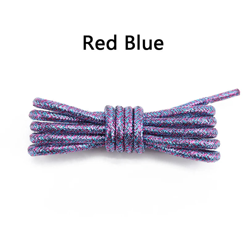 1Pair Colorful Round Shoelaces Fashion Glitter Shoe laces Running Sneakers Laces Rope Shoelace for Shoes Diameter 0.3cm Length: 100cm/120cm/140cm/160cm/180CM