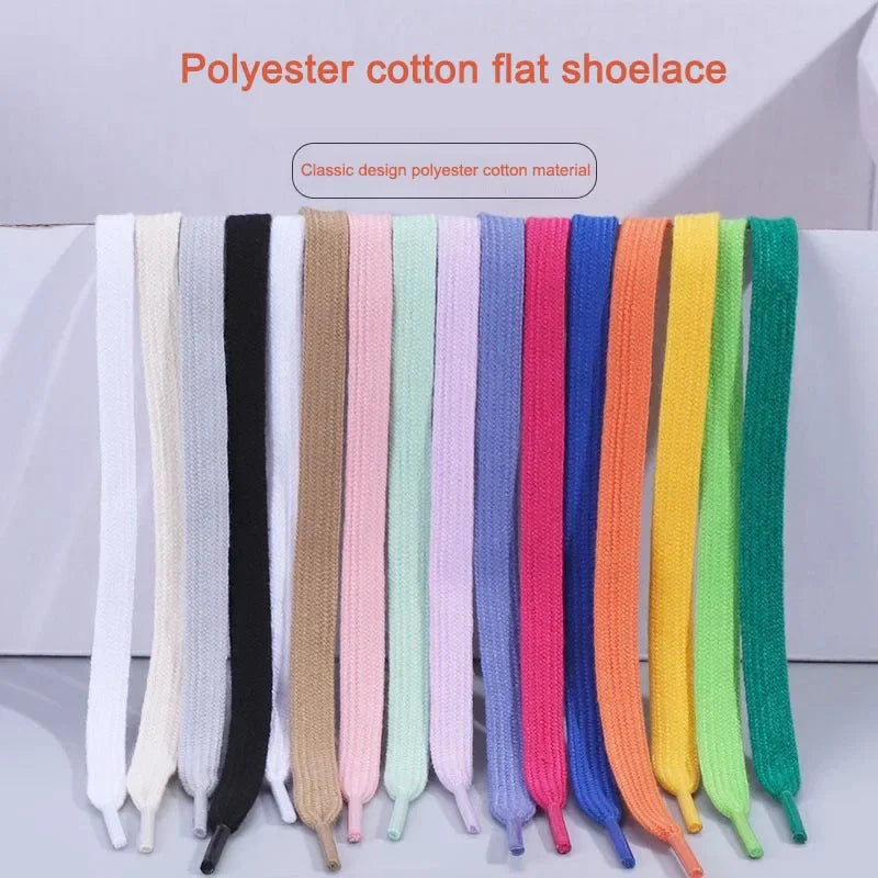 Quality Cotton Shoelaces Flat Sneakers Shoe laces Tennis Shoelace 1CM Width 80/100/120/140/160CM Laces for Shoes Accesories