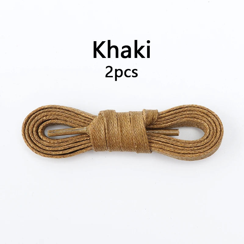 1Pair Cotton Waxed Flat Shoelaces Waterproof Rope Shoelace Boots Oxford Leather Shoes Laces Diameter 0.7cm Length 60cm/80cm/100cm/120cm/140cm/160cm/180cm