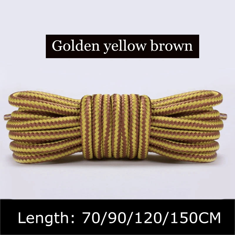 1Pair Round Shoelaces Striped Double Color Sneakers Boots Laces for Shoes Quality Rope Shoelace Diameter 0.4cm Length 70cm/90cm/120cm/150cm