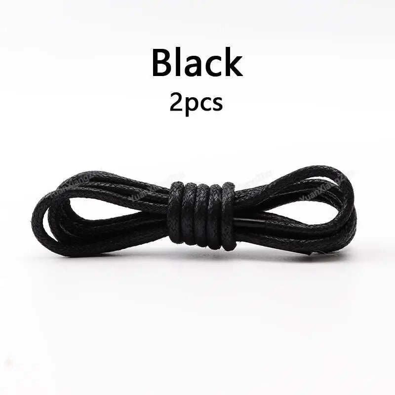 1Pair Waterproof Round Shoelaces Cotton Waxed Rope Shoelace Boots Oxford Leather Shoes Laces Diameter 0.25cm Length 60cm/80cm/100cm/120cm/140cm/160cm/180cm