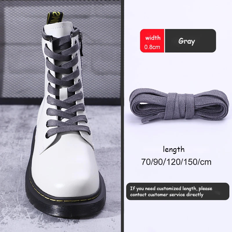 1Pair Waxed Cotton Flat Shoelaces Waterproof Rope Shoelace Boots Sneakers Casual  Shoelace Leather Shoes Laces Diameter 0.8cm Length 70cm/90cm/120cm/150cm