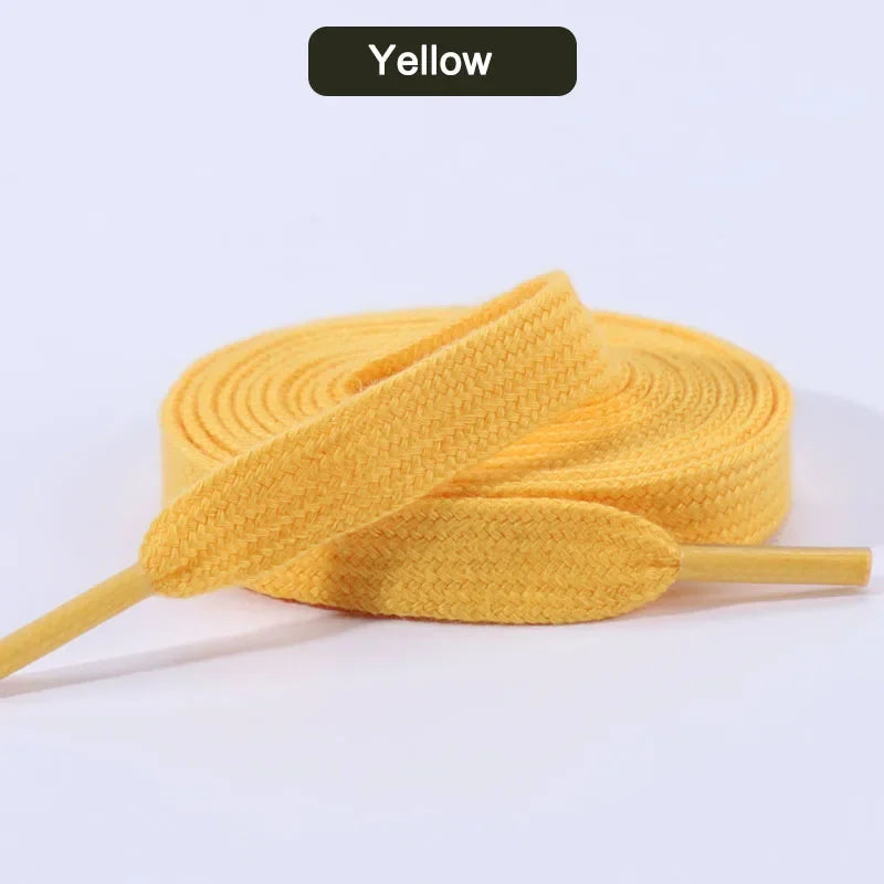 Quality Cotton Shoelaces Flat Sneakers Shoe laces Tennis Shoelace 1CM Width 80/100/120/140/160CM Laces for Shoes Accesories