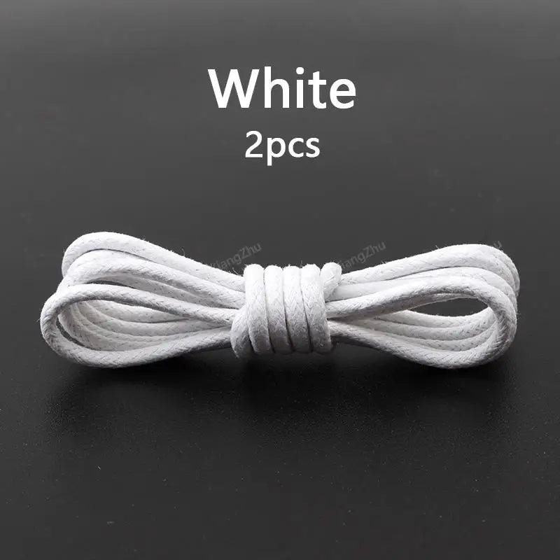 1Pair Waterproof Round Shoelaces Cotton Waxed Rope Shoelace Boots Oxford Leather Shoes Laces Diameter 0.25cm Length 60cm/80cm/100cm/120cm/140cm/160cm/180cm