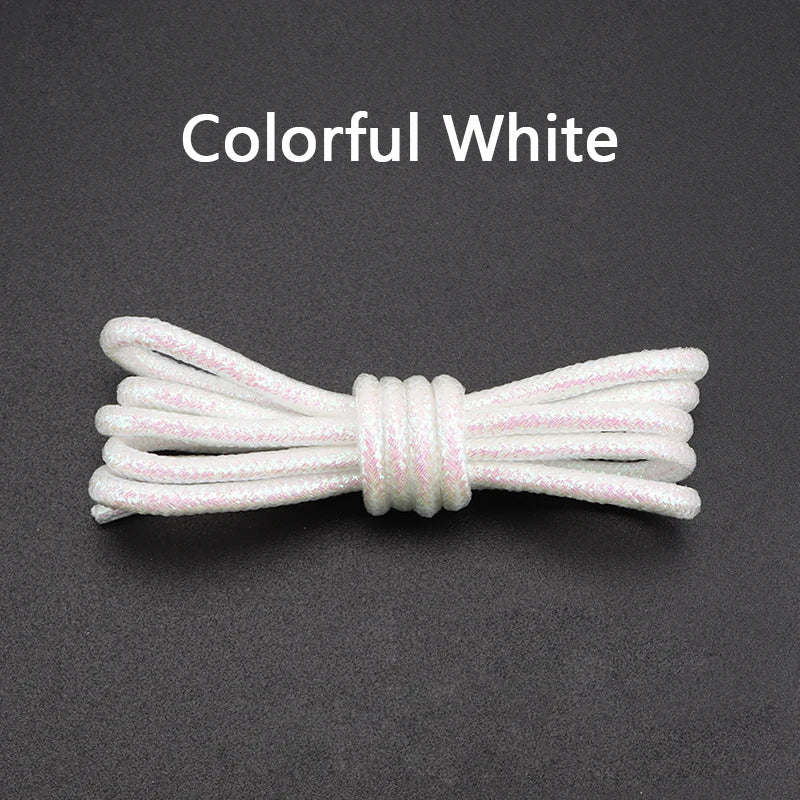 1Pair Colorful Round Shoelaces Fashion Glitter Shoe laces Running Sneakers Laces Rope Shoelace for Shoes Diameter 0.3cm Length: 100cm/120cm/140cm/160cm/180CM