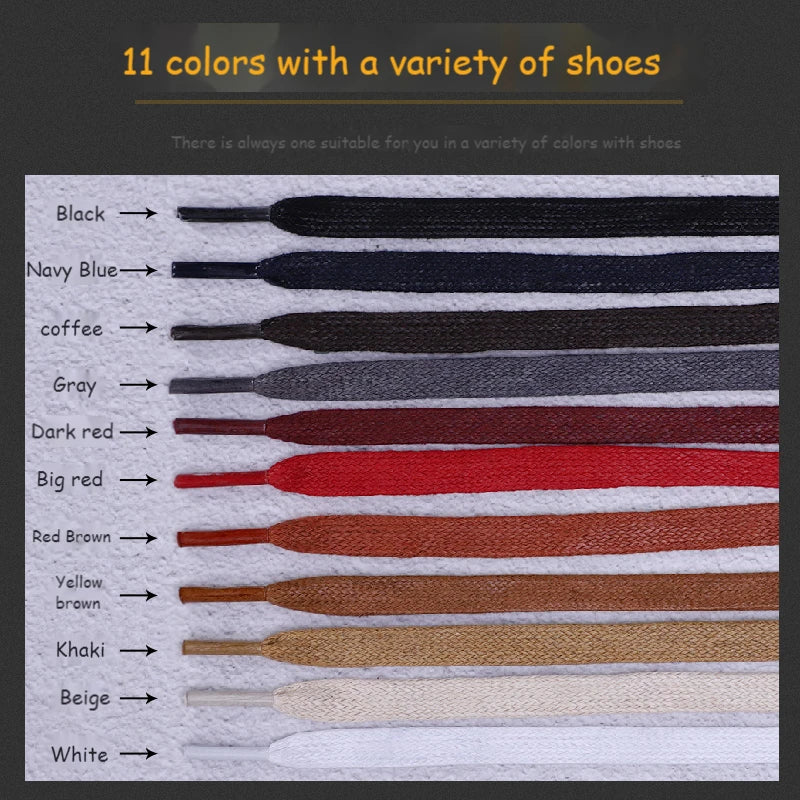 1Pair Waxed Cotton Flat Shoelaces Waterproof Rope Shoelace Boots Sneakers Casual  Shoelace Leather Shoes Laces Diameter 0.8cm Length 70cm/90cm/120cm/150cm