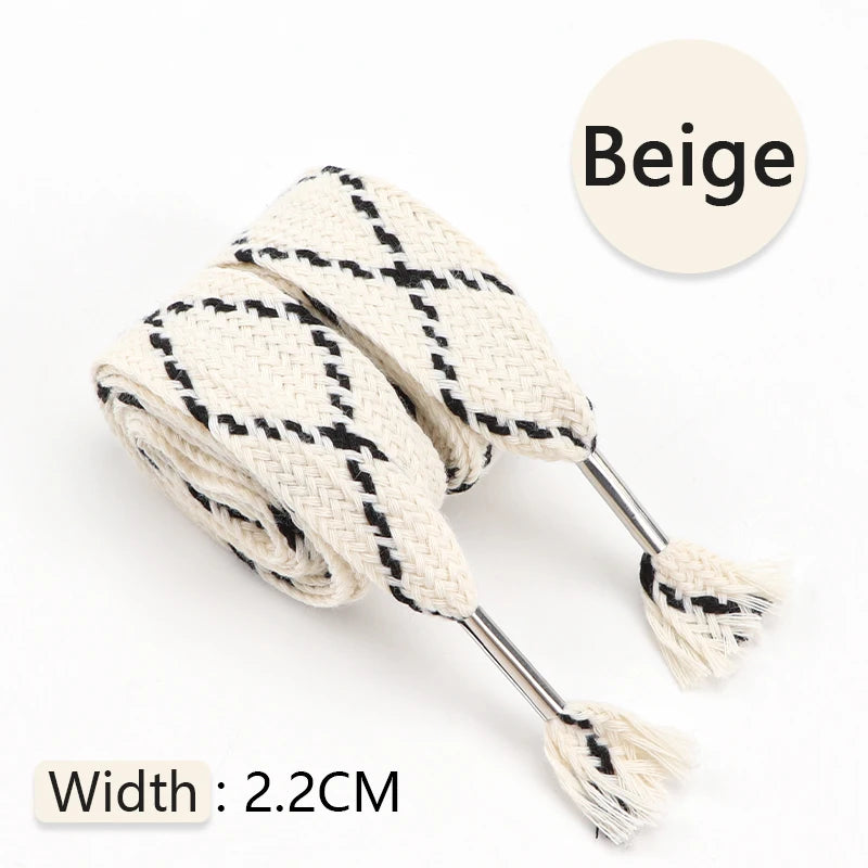 1Pair Flat Shoelaces Metal Head Rope Shoelace Shoes Accessories 120CM/140CM Wide 2.5CM  Casual Sneakers Laces